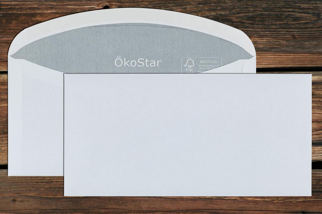 Kuvertierhüllen C6/5 114x229 mm Nassklebend Recycling Weiß 80 g/qm